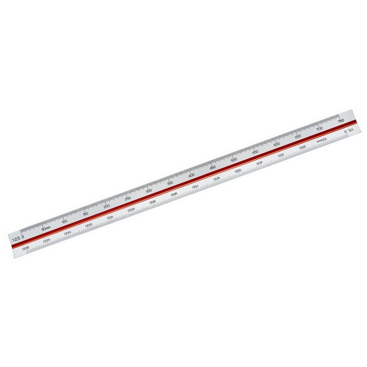 Dreikantmaßstab 313 30cm weiß Packung mit 10 Stück
