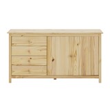 thumbnail of Möbilia Kommode | 4 Schubladen | 2 Türen | Kiefer-Holz massiv | B 150 x T 40 x H 80 cm | natur | 19020008 | Serie KOMMODE