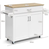 thumbnail of COSTWAY Carrito de cocina con portatoallas y tabla de especias, isla de cocina con cajón y estante ajustable en altura
