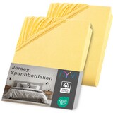 thumbnail of Jersey Spannbettlaken DreamScience für Matratzen bis 22 cm Höhe - Weich & Anschmiegsam, Rundumgummizug, Bügelfrei 90x200 - 100x200 cm (2er Pack) gelb