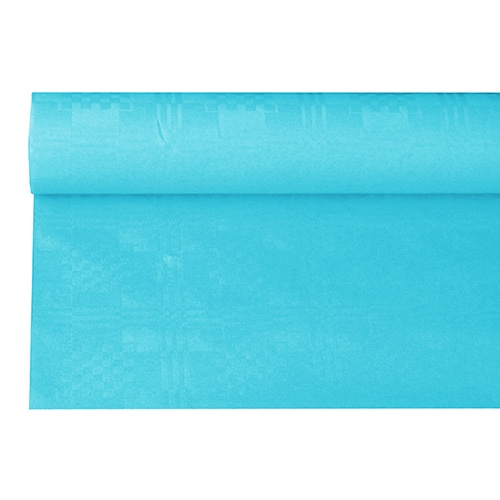 12 lots de 1 Nappe damassée 6 m x 1,2 m turquoise