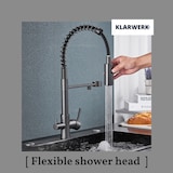 thumbnail of Bernd | Tapete filtrante de 3 vias cinza titânio gastronomia | Torneira de cozinha com osmose de aço inoxidável com mola restaurante com rotação  360°