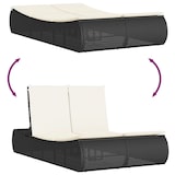 thumbnail of vidaXL Ligbed 2-persoons met kussens poly rattan zwart