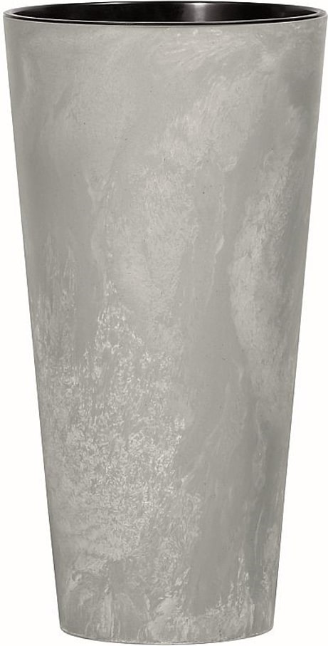 Prosperplast - Kunststoffblumentopf Tubus Slim Effect MIT Reservoir in Farbe Zement, 38,1 x 20 x 20 cm
