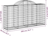 thumbnail of vidaXL Gabionen mit Hochbogen 13 Stk 200x50x100/120cm Verzinktes Eisen