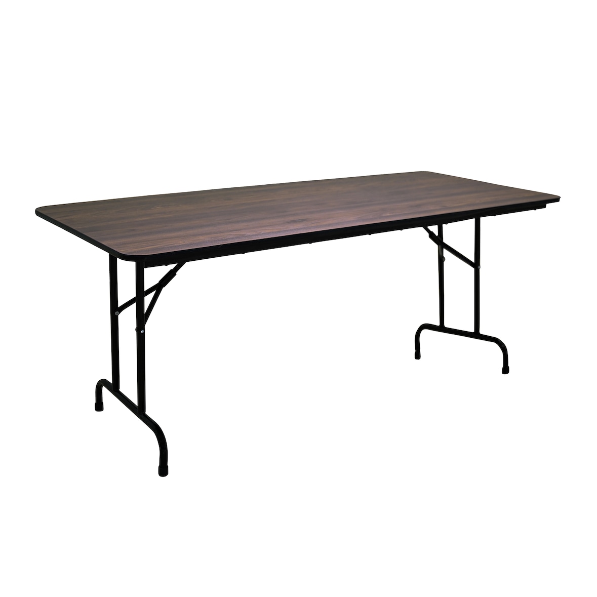 METRO PROFESSIONAL Inklapbare bankettafel, staal/spaanplaat, houtlook, 184 x 76 cm, bruin/zwart