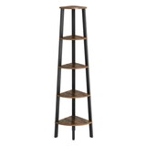 thumbnail of UAC Eckregal, Leiterregal, Standregal, Bücherregal, mit 5 Ablagen mit Metallrahmen, 159 cm vintage, schwarz