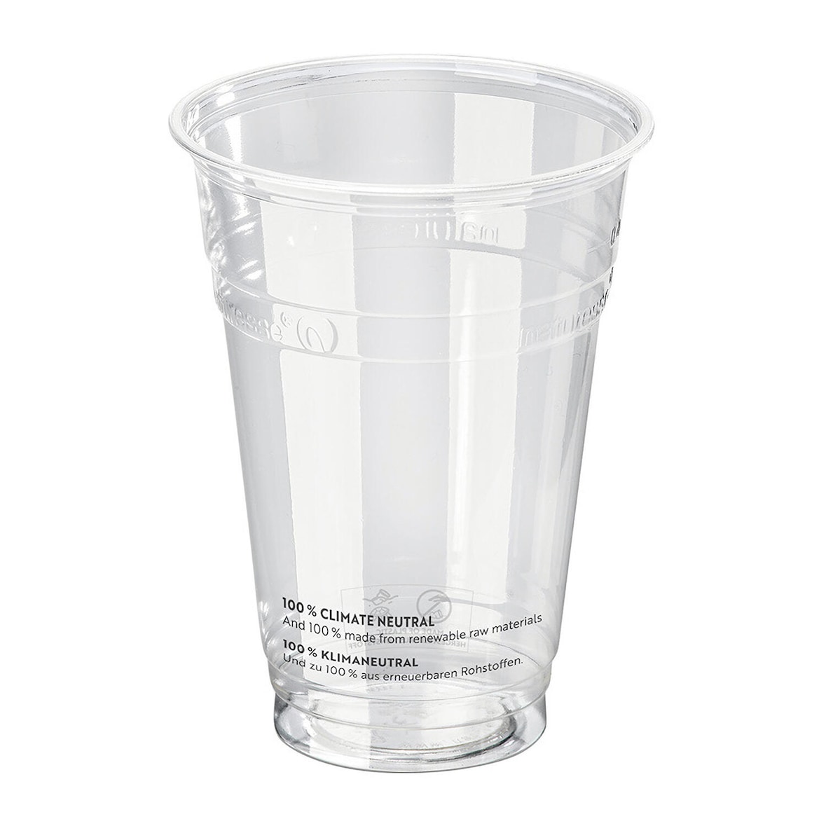 100x BIO Trinkbecher 400 ml Eichstrich O 96 mm Bio-Kunststoff (PLA)