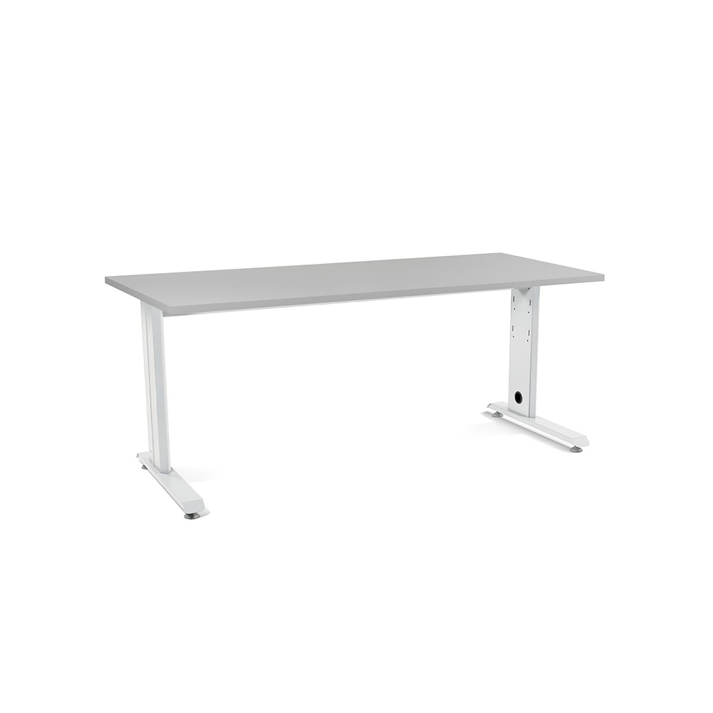 Rocada mesa de oficina serie metal 180x80 blanco / gris