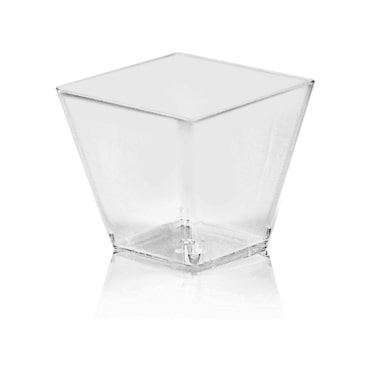 Produktbild von VEPATIM 50 Fingerfood-Becher Eckig, Klar, 100 Ml – Aus PS, Ideal Für Dips, Soßen & Amuse-Bouche (5,9x5,9x5,4 Cm)