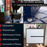 thumbnail of PRIOstahl Transportrollen 100mm Rollensatz 2 Bockrollen + 2 Lenkrollen mit Bremse Weiß Schwerlast