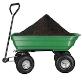 thumbnail of Chariot de jardin à Benne basculante Charge 200kg 75L - Chariot de Transport 4 roues Bois, Terre, Mobilier de Jardin Plage KZ