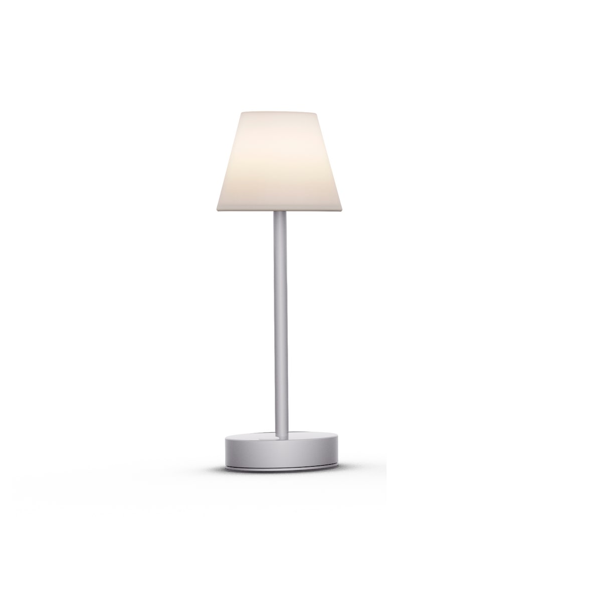 Lampada da tavolo lola slim 30, di metallo. 11*11*32cm, batteria ricaricabile. Uso interno ed esterno. Colore grigio spaziale.