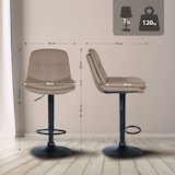 thumbnail of Barhocker Laurel Stoff taupe/Metall matt schwarz