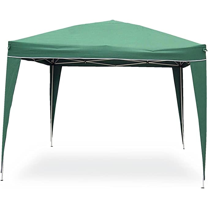 Garden Friend Gazebo Pop Up Struttura pieghevole in acciaio copertura in poliestere con borsa per trasporto 3x3 m h 2,7 m verde