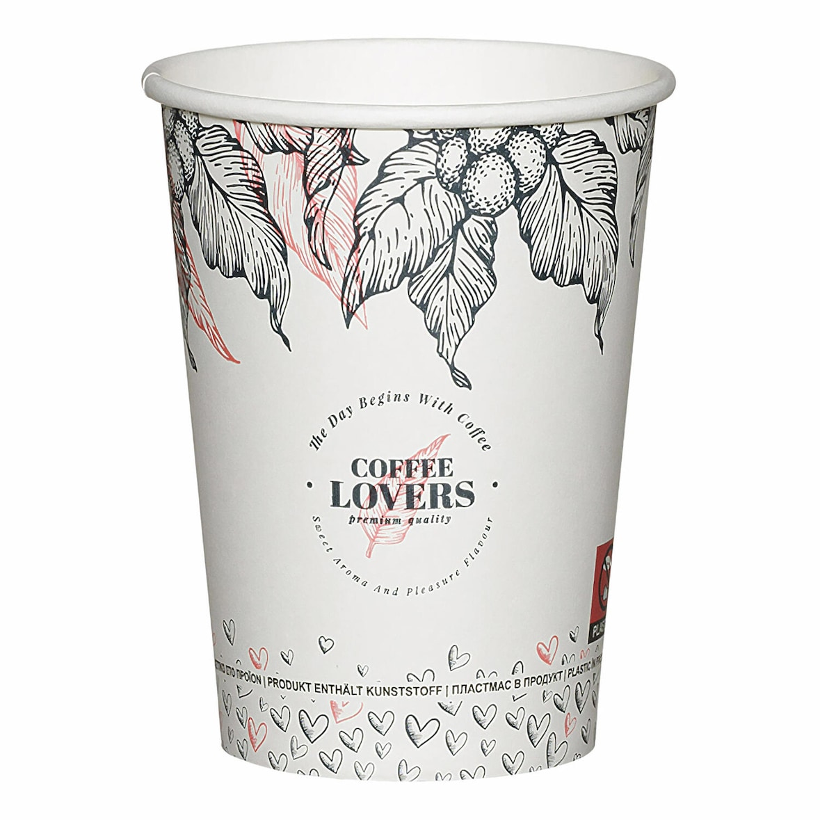 400x Kaffeebecher CoffeeToGo Pappbecher Design COFFEE LOVERS 300ml