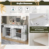 thumbnail of Merax Großes Sideboard, moderner Buffetschrank für Esszimmer und Wohnzimmer, 150 x 86 x 40 cm (L/B/H) – Antikweiß