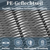 thumbnail of Merax Gartenmöbel Set für 8 Personen, Ecklounge mit Esstisch & Bänke, verzinktes Eisen, Glastischplatte, handgefertigtes PE-Geflecht, Grau
