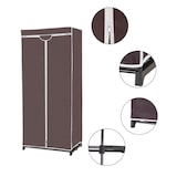 thumbnail of Helloshop26 - Armoire penderie rangement 75 x 50 x 170 cm grande capacité design simple en non-tissé marron 20_0010305