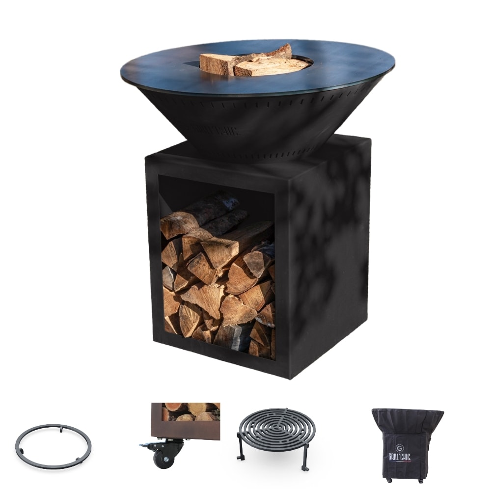 Privilege Pack Brasero Classique Acier 83 Noir Double Cuve