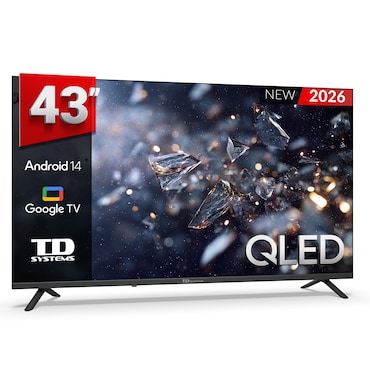 Smart TV 43 pulgadas Qled 4K Hey Google Official Assistant con control por voz. Televisor Android 14 - TD Systems M43C21GLQ