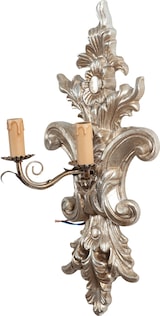 thumbnail of BISCOTTINI Shabby wandleuchte in holz und eisen antik silber blatt finish made in italy 18x25x55 cm