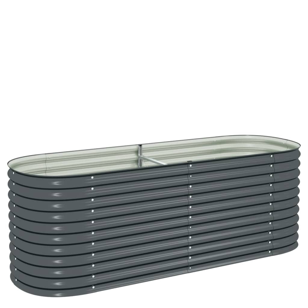 vidaXL Verhoogd tuinbed 240 x 80 x 81 cm Gegalvaniseerd staal Grijs