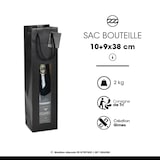 thumbnail of Saco 1 garrafa com janela kraft preto pegas de papel por 200 - Gimex