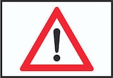 thumbnail of Achtung Zeichen Weiss Symbol Schild A6 Rückseite selbstklebend