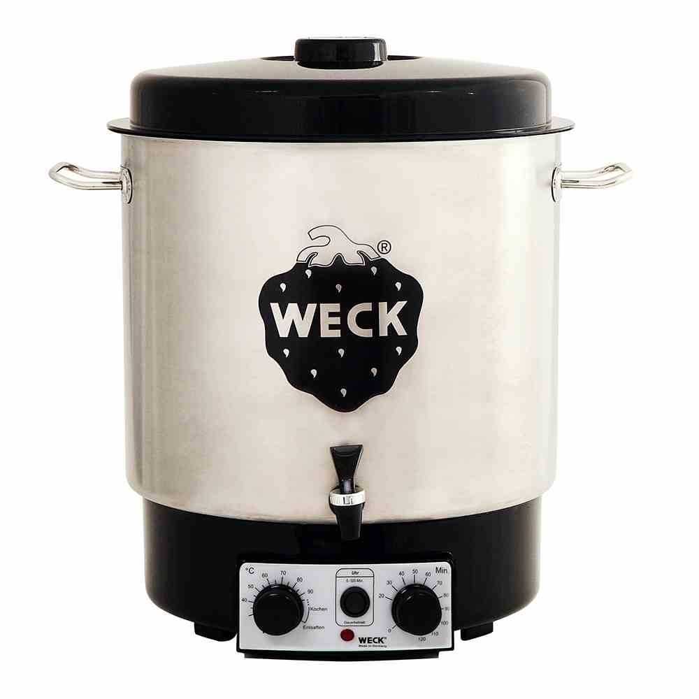 WECK Edelstahl mit Uhr und Hahn  Einkochautomat Edelstahl rostfrei 18/10 mit Hahn