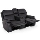 thumbnail of Kinosessel, 2er-Fernsehsessel mit Relaxfunktion, mechanisch mit Liegefunktion Easy-Lift, für 2 Personen, Kunstleder in Schwarz, Raburg Flix