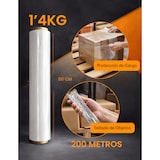 thumbnail of Rollo Film para Embalar Industrial, Manual | Mudanzas y Envios | Transparente | 50cm x 200 Metros | Resistente | Muy Flexible -
