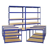 thumbnail of PROREGAL Mega Deal | 5x Schwerlastregal Big Elephant M | HxBxT 180x120x60 cm | Fachlast 250kg | Blau | Stecksystem Lagerregal Regalsystem 5 Stk.