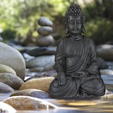 thumbnail of Relaxdays Buddha Figur sitzend, 40 cm hoch, Feng Shui Deko, wetterfest & frostsicher, große Garten Dekofigur, hellgrau