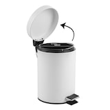 thumbnail of Tarrington House Papelera de pedal, metal, Ø16,8 x 25,8 cm, redonda, blanca, 3 L