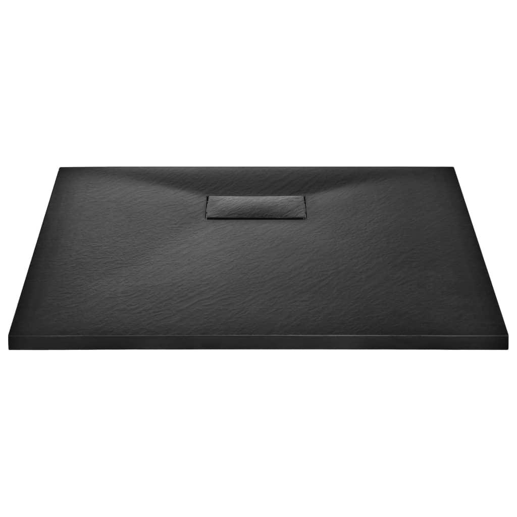 Helloshop26 - Plato de ducha rectangular para baño hogar interior orificio de desagüe estándar de 9 cm smc 90 x 80 cm negro 02_0003456