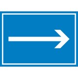 thumbnail of Richtungspfeil rechts Schild waagerecht weiss blau Pfeil A4 Rückseite selbstklebend
