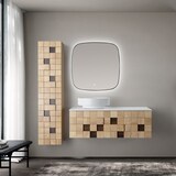 thumbnail of MOVEA Hochschrank 160cm 2 Türen Grifflos Softclose Reversibel Helle Eiche Multiplex Eschenfurnier Blockmuster