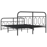 thumbnail of vidaXL Bedframe met hoofd- en voeteneinde metaal zwart 150x200 cm