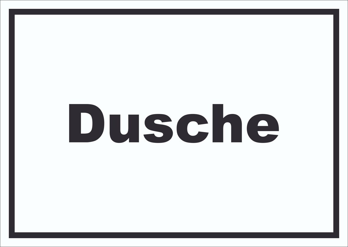 Dusche Schild mit Text Hygiene waschen waagerecht A3 (297x420mm)