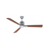 thumbnail of CasaFan ECO NEO III 132 cm Deckenventilator mit WLAN, 948202 W, Motor in hellem Chrom / Teakholz und schwarze Wendeflügel