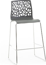 thumbnail of 2er-Set Barhocker aus Polypropylen mit Metallbeinen, modernes und elegantes Design – ideal für Bar, Restaurant oder Küche – Anna XL – Dunkelgrau