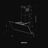 thumbnail of Wiggo WE-A942G(B) - Schuine Afzuigkap - 90cm - Zwart Dubbel Glas