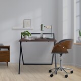 thumbnail of Teamson Home Thuiskantoor Vouwen Bureau - Donker Bruin/Zwart - Metaal Poten - 22 x 33.5 x 40.5 (Inch)