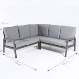 thumbnail of Sofá de jardin esquinero, Aluminio reforzado color antracita, 4 plazas, Cojines color gris