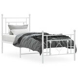 thumbnail of vidaXL Bedframe met hoofd- en voeteneinde metaal wit 80x200 cm