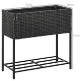 thumbnail of Outsunny - Poly Rattan Hochbeet - 70 x 30 x 70 cm - braun