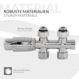 thumbnail of Ventil-Armaturen Set Multiblock Chrome Durchgangsform inkl. Thermostatkopf