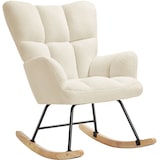 thumbnail of tectake Fauteuil à bascule TORVE rembourré au tissu bouclé - beige - 405847