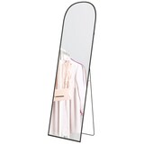 thumbnail of Ganzkörperspiegel Standspiegel 170x50x2 cm Schwarz mit bruchsicherem HD Glas Alurahmen zum Anlehnen oder Aufstellen, Wandmontage möglich